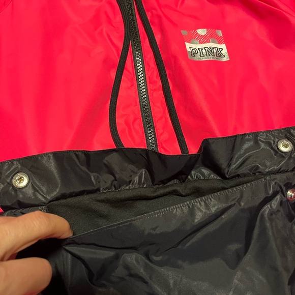 Victoria's Secret Pink Anorak Windbreaker Jacket S Black,Pink - Picture 6 of 10